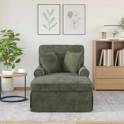 Chaise Lounge med Kjol med kudde Grön 157 x 91 x 91 cm ARES