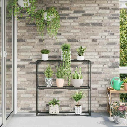 3-Tier växtställ Svart 100 x 32 x 102 cm Stål