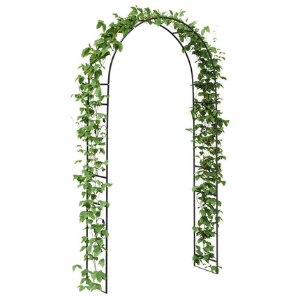 Trädgårdsbåge Blommor Svart 115 x 37 x 231 cm