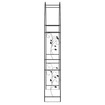 Trädgårdsbåge Blommor Svart 115 x 37 x 231 cm