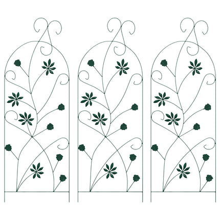 Trädgårdsstängsel 3 pcs Grön 112 x 39,5 cm Stål