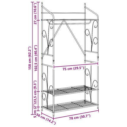 Öppen garderob Enfärgad 2 pcs 78 x 36 x 158 cm