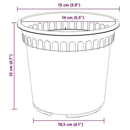 Växtkrukor 6 pcs Murgrön Ø 15 x 12 cm Plast