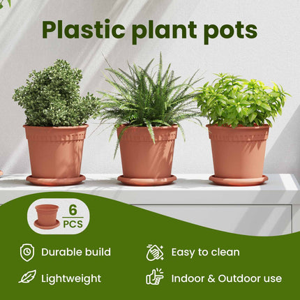 Växtkrukor 6 st Murgrön Plast