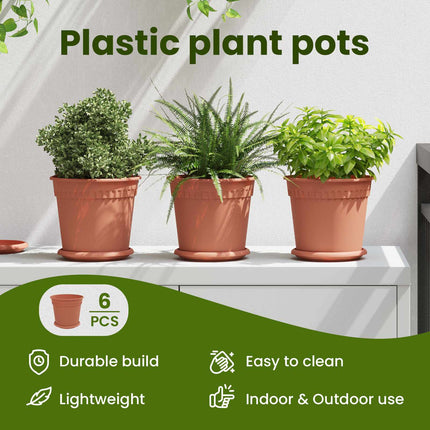 Växtkrukor 6 st Murgrön Plast