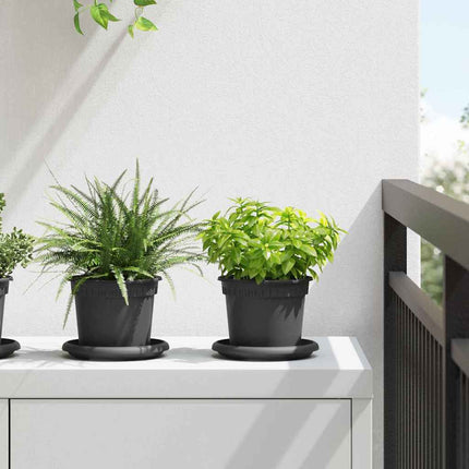 Växtkrukor 6 pcs Svart Ø 12,5 x 10 cm Plast