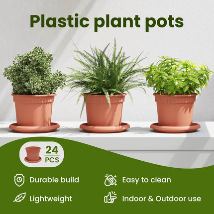 Växtkrukor 24 st Murgrön Plast