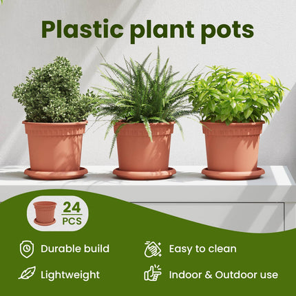 Växtkrukor 24 st Murgrön Plast