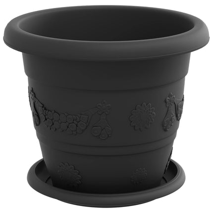 Växtkrukor 6 pcs Svart Ø 22 x 18 cm Plast