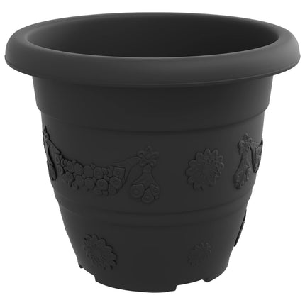 Växtkrukor 6 pcs Svart Ø 22 x 18 cm Plast