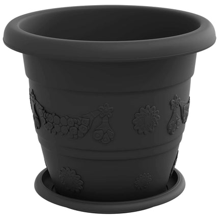 Växtkrukor 6 pcs Svart Ø 26 x 21,5 cm Plast