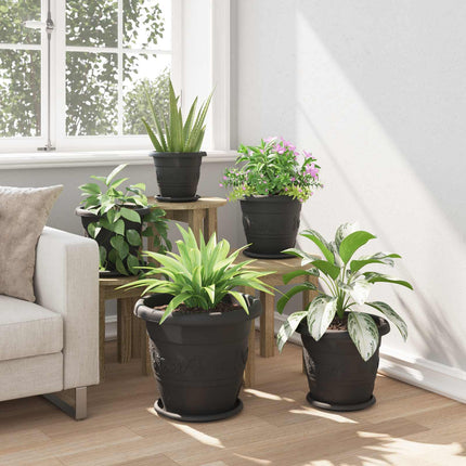 Växtkrukor 6 pcs Svart Ø 39 x 32 cm Plast