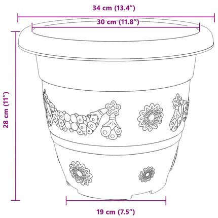Växtkrukor 24 pcs Murgrön Ø 34 x 28 cm Plast