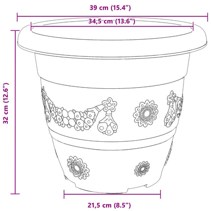 Växtkrukor 24 pcs Murgrön Ø 39 x 32 cm Plast