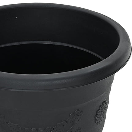 Växtkrukor 24 pcs Svart Ø 22 x 18 cm Plast