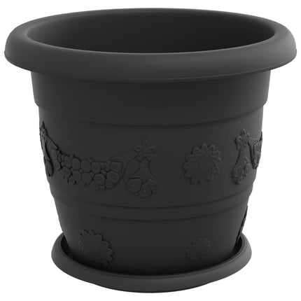 Växtkrukor 24 st Svart Ø 30 x 25 cm Plast