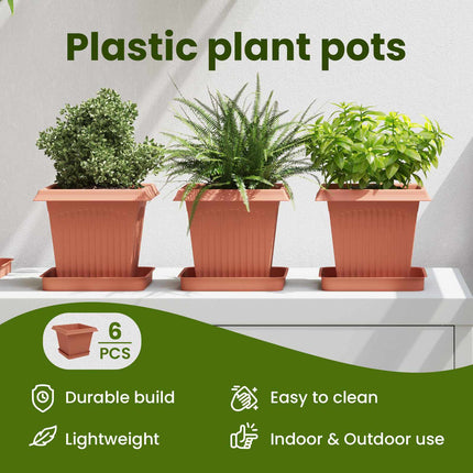 Växtkrukor 6 st Murgrön Plast