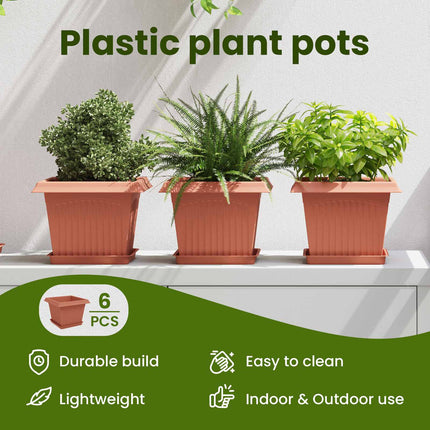 Växtkrukor 6 st Murgrön Plast