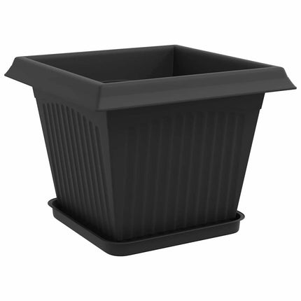 Växtkrukor 6 pcs Svart 28,5 x 28,5 x 22 cm Plast