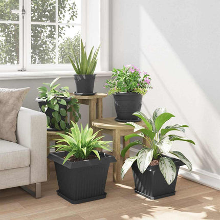 Växtkrukor 6 pcs Svart 33 x 33 x 26 cm Plast