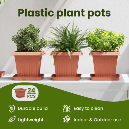 Växtkrukor 24 st Murgrön Plast