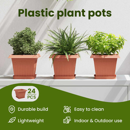 Växtkrukor 24 st Murgrön Plast