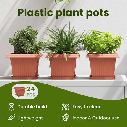 Växtkrukor 24 st Murgrön Plast