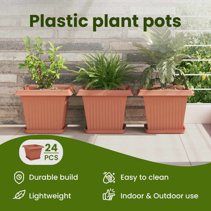 Växtkrukor 24 st Murgrön Plast