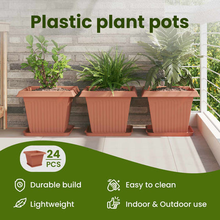 Växtkrukor 24 st Murgrön Plast