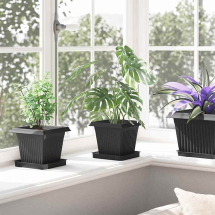 Växtkrukor 24 pcs Svart 16 x 16 x 14 cm Plast