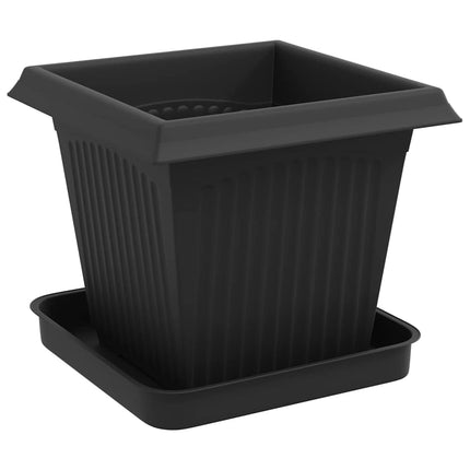 Växtkrukor 24 pcs Svart 16 x 16 x 14 cm Plast