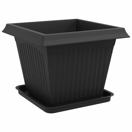 Växtkrukor 24 pcs Svart 43 x 43 x 33,5 cm Plast