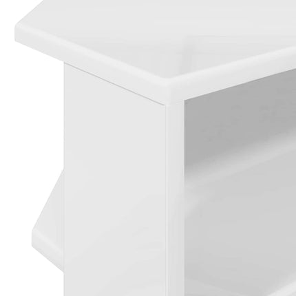 HörnTVSkåp Högblank Vit 102x40,5x45cm Konstruerat trä