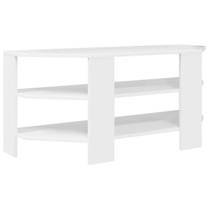 HörnTVSkåp Högblank Vit 102x40,5x45cm Konstruerat trä
