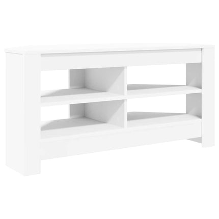 HörnTVSkåp Vit 102 x 40,5 x 45 cm Konstruerat trä