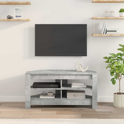HörnTVSkåp Betonggrå 102 x 40,5 x 45 cm Konstruerat trä
