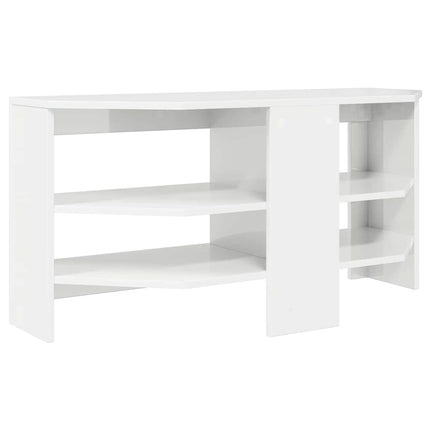 HörnTVSkåp Högblank Vit 102 x 40,5 x 45 cm Konstruerat trä
