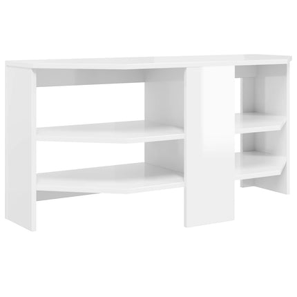 HörnTVSkåp 102 x 40,5 x 45 cm Högblank Vit Konstruerat trä