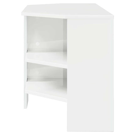 HörnTVSkåp Högblank Vit 102 x 40,5 x 45 cm Konstruerat trä