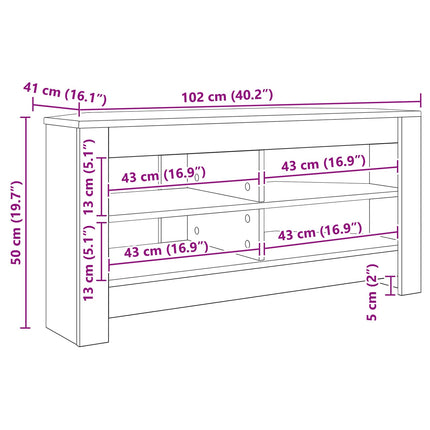 HörnTVSkåp 102 x 40,5 x 45 cm Högblank Vit Konstruerat trä