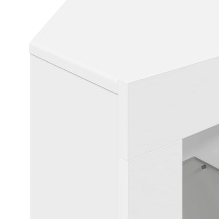 Hörn LED TV-skåp Väggmonterad Vit 100x40x68cm Konstruerat trä