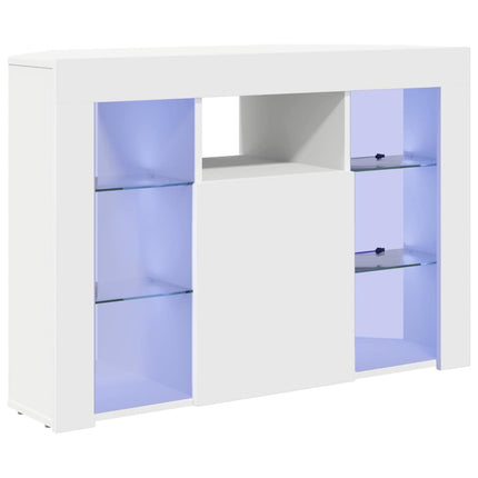 Hörn LED TV-skåp Väggmonterad Vit 100x40x68cm Konstruerat trä