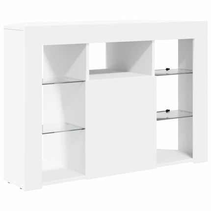 Hörn LED TV-skåp Väggmonterad Vit 100x40x68cm Konstruerat trä