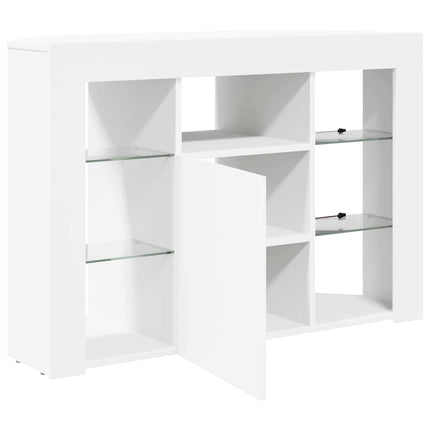 Hörn LED TV-skåp Väggmonterad Vit 100x40x68cm Konstruerat trä