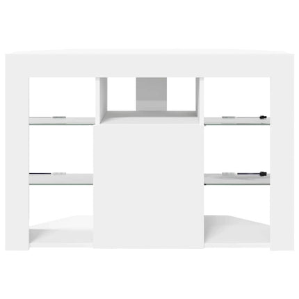 Hörn LED TV-skåp Väggmonterad Vit 100x40x68cm Konstruerat trä