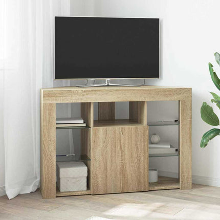 Hörn LED TV-skåp Sonoma-ek 100x40x68cm Konstruerat trä