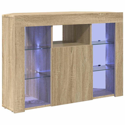 Hörn LED TV-skåp Sonoma-ek 100x40x68cm Konstruerat trä