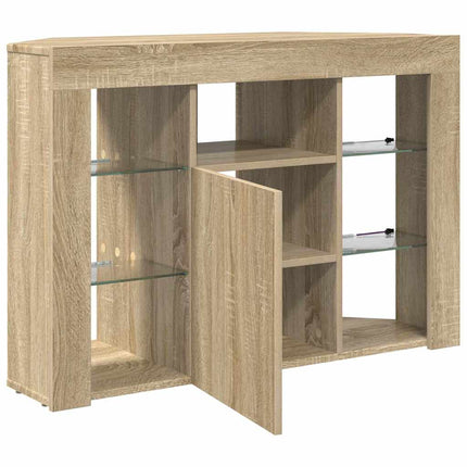 Hörn LED TV-skåp Sonoma-ek 100x40x68cm Konstruerat trä