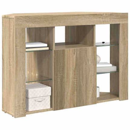 Hörn LED TV-skåp Sonoma-ek 100x40x68cm Konstruerat trä