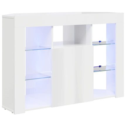 Hörn LED TV-skåp Högblank Vit 100x40x68cm Konstruerat trä